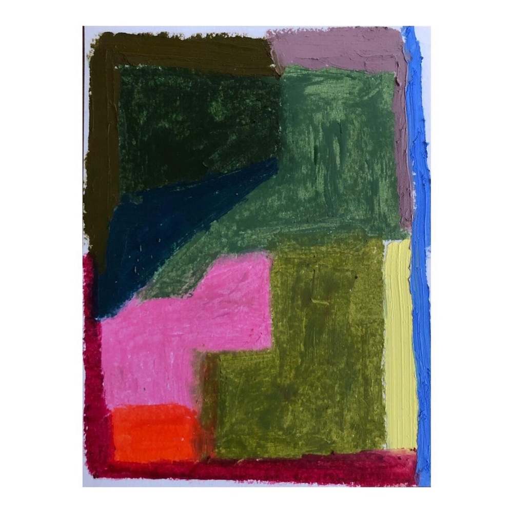 original abstract art - oil stick on paper